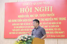 Phó Bí thư Thường trực Tỉnh ủy Quảng Ngãi Đặng Ngọc Huy phát biểu tại Hội nghị. (Ảnh: Phạm Cường/TTXVN)