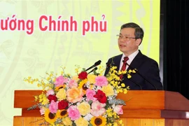 Chủ tịch UBND tỉnh Tuyên Quang Nguyễn Văn Sơn phát biểu tại Hội nghị. (Ảnh: Quang Cường/TTXVN)