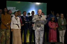 Tổng thống đắc cử Brazil Luiz Inacio Lula da Silva phát biểu tại cuộc họp báo ở Brasilia ngày 29/12/2022. (Ảnh: AFP/TTXVN)