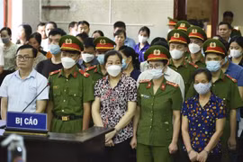Các bị cáo tại phiên tòa. (Ảnh: Xuân Tư/TTXVN)