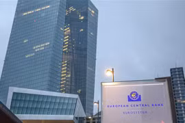 Trụ sở Ngân hàng Trung ương châu Âu tại Frankfurt am Main, miền Tây Đức. (Ảnh: AFP/TTXVN)