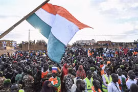 Biểu tình phản đối quân đội Pháp hiện diện tại Niger, ngày 3/9/2023. Ảnh: AFP/TTXVN 