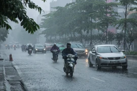 Không khí lạnh gây mưa ở một số khu vực tại Bắc Bộ. (Ảnh: Minh Sơn/Vietnam+)