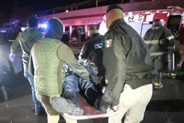 Lực lượng cứu hộ chuyển nạn nhân tại hiện trường vụ hỏa hoạn. (Ảnh: eluniversal/TTXVN)