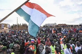 Biểu tình phản đối quân đội Pháp hiện diện tại Niger, ngày 3/9/2023. Ảnh: AFP/TTXVN 