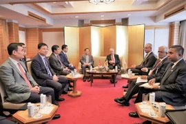 Phó Thủ tướng Chính phủ Trần Lưu Quang gặp Tổng thống Sri Lanka Ranil Wickremesinghe. (Ảnh: Nguyễn Tuyến/TTXVN)