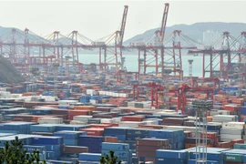 Cảng hàng hóa ở thành phố Busan, Hàn Quốc. (Ảnh: AFP/TTXVN)
