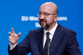 Chủ tịch Hội đồng châu Âu Charles Michel phát biểu tại cuộc họp báo ở Brussels, Bỉ ngày 13/12/2023. (Ảnh: AFP/TTXVN)