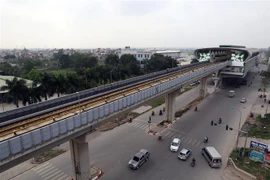 Nhà ga Yên Nghĩa - nhà ga cuối cùng trên tuyến đường sắt đô thị Cát Linh-Hà Đông. (Ảnh: Huy Hùng/TTXVN)