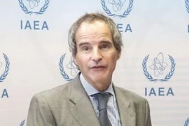 Ông Rafael Grossi phát biểu tại cuộc họp báo ở Vienna, Áo ngày 29/9/2019, sau khi được bầu làm Tổng giám đốc IAEA. (Ảnh: Kyodo/TTXVN)