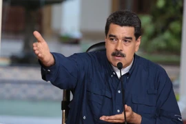 Tổng thống Venezuela Nicolas Maduro trong cuộc họp ở Caracas. (Nguồn: EPA/TTXVN)