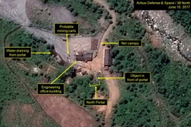 Bãi thử hạt nhân ngầm Punggye-ri của Triều Tiên. (Nguồn: 38 North/TTXVN)