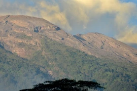 Núi Agung trên đảo Bali nhả khói và phun tro bụi. (Nguồn: AFP/TTXVN)
