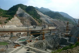 Một góc công trường xây dựng thủy điện Lai Châu. (Ảnh: Ngọc Hà/TTXVN) 