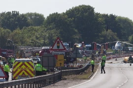 Hiện trường vụ tai nạn. (Nguồn: AFP/TTXVN)