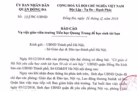 Báo cáo của Ủy ban nhân dân Quận Đống Đa. (PV)