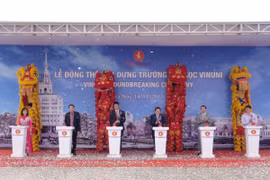 Đại học VinUni vừa được chính thức bấm nút khởi công sáng nay, ngày 14/11. (Ảnh: Vingroup)