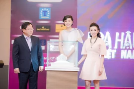 Kỳ Duyên tại buổi họp báo chung khảo phía Bắc cuộc thi Hoa hậu Việt Nam 2016. (Ảnh: BTC)