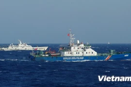 Lực lượng cảnh sát biển Việt Nam vững vàng nơi đầu sóng. (Ảnh: Công Định-Hữu Trung/Vietnam+)