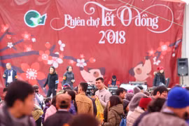 Sáng 3/2 tại Công viên Thống Nhất, một phiên chợ Tết đầy ý nghĩa được tổ chức - Phiên chợ Tết 0 đồng. (Ảnh: Minh Sơn/Vietnam+)