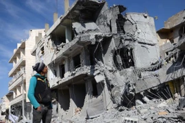 Cảnh đổ nát do xung đột tại thị trấn Al-Bab ngày 24/2. (Nguồn: AFP/ TTXVN)