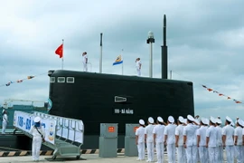 Quang cảnh Lễ thượng cờ. (Ảnh: Thống Nhất/TTXVN)