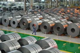 Sản phẩm thép cán mỏng của Công ty sắt thép Hàm Đan, tỉnh Hà Bắc (Trung Quốc) ngày 23/6. (Nguồn: THX/TTXVN)