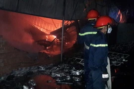 Hiện trường vụ cháy. (Ảnh: Đậu Tất Thành/TTXVN)