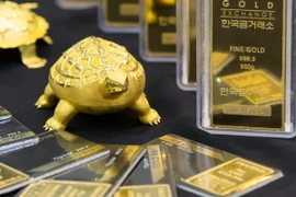 Vàng được trưng bày tại Sàn giao dịch vàng Seoul, Hàn Quốc. (Nguồn: EPA/TTXVN)