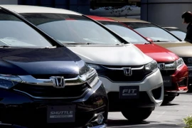 Xe của Hãng Honda trưng bày tại trụ sở công ty ở Tokyo. (Nguồn: AFP/TTXVN)
