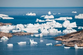 Băng trôi trên sông băng ở gần Kulusuk, Greenland (Ảnh: AFP/TTXVN)