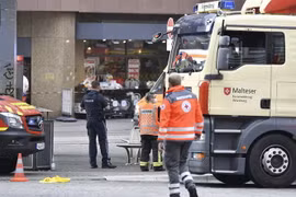 Hiện trường vụ tấn công bằng dao tại thành phố Wuerzburg, Đức, ngày 25/6. (Ảnh: AFP/TTXVN)