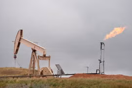 Hệ thống khai thác dầu mỏ gần Williston, North Dakota, Mỹ. (Nguồn: AFP/TTXVN) 