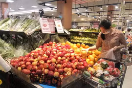 Hàng hóa tại siêu thị Aeon Long Biên, Hà Nội. (Ảnh: Trần Việt/TTXVN)