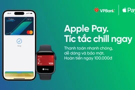 Chủ thẻ tín dụng của VPBank khi thanh toán qua Apple Pay sẽ được nhận đa dạng ưu đãi hoàn tiền tại hơn 25 đơn vị chấp nhận thẻ. (Ảnh: Vietnam+)