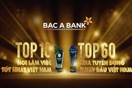 Cú đúp giải thưởng về nhân sự, tuyển dụng của BAC A BANK. (Ảnh: Vietnam+)