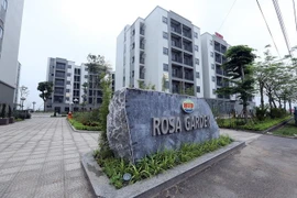 Công trình nhà ở xã hội CT-08 HUD Rosa Garden là khối nhà đầu tiên của chuỗi dự án nhà ở xã hội của Khu đô thị mới Thanh Lâm-Đại Thịnh II, huyện Mê Linh, Hà Nội. (Ảnh: Phan Tuấn Anh/TTXVN)