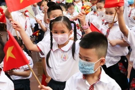 Học sinh trường Tiểu học trong lễ khai giảng năm học 2020-2021. (Ảnh: Thanh Tùng/TTXVN phát)