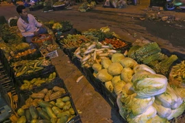 [Photo] Chợ đêm nông sản dịp giáp Tết Nguyên đán tại Hậu Giang