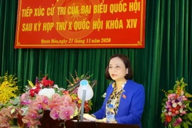Bà Cầm Thị Mẫn, Đại biểu Quốc hội chuyên trách Đoàn đại biểu Quốc hội tỉnh Thanh Hóa. (Ảnh: TTXVN phát)