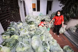 Hàng hóa, nông sản đều được kiểm dịch, khử khuẩn nghiêm ngặt trước khi đến tay người tiêu dùng. (Ảnh: Thanh Tùng/TTXVN)