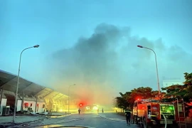 Hiện trường vụ cháy. (Ảnh: Mạnh Tú/TXVN)