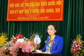 Bà Cầm Thị Mẫn, Đại biểu Quốc hội chuyên trách Đoàn đại biểu Quốc hội tỉnh Thanh Hóa. (Ảnh: TTXVN phát)