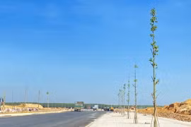 Một tuyến đường đã hoàn thành tại Khu tái định cư Lộc An-Bình Sơn. (Ảnh: Công Phong/TTXVN)