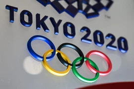 Biểu tượng Thế vận hội mùa Hè Tokyo 2020 tại Tokyo, Nhật Bản, ngày 28/1/2020. (Ảnh: AFP/TTXVN)