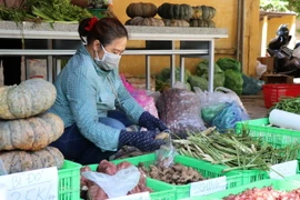 Người dân mua sắm rau củ. (Ảnh minh họa: Phạm Cường/TTXVN)
