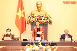Chủ tịch Quốc hội Nguyễn Thị Kim Ngân chủ trì và phát biểu khai mạc. (Ảnh: Trọng Đức/TTXVN)