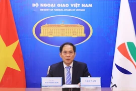 Bộ trưởng Bộ Ngoại giao Bùi Thanh Sơn dự Hội nghị Bộ trưởng Mekong-Hàn Quốc lần thứ 11. (Ảnh: Lâm Khánh/TTXVN)