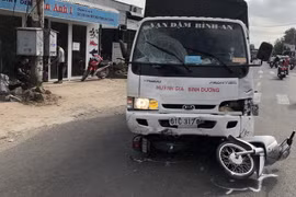 Hiện trường vụ tai nạn. (Ảnh: Công Mạo/TTXVN)