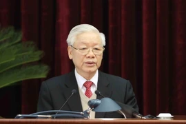 Tổng Bí thư, Chủ tịch nước Nguyễn Phú Trọng phát biểu khai mạc Hội nghị. (Ảnh: Phương Hoa/TTXVN)